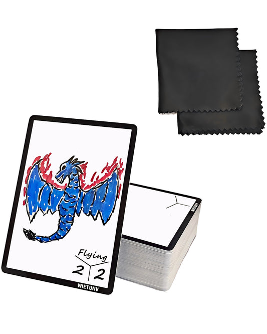 Dry Erase MTG Tokens Set of 60 Cards – with 2pcs Erasers, Reversible Reusable Double-Sided Universal Tokens Proxy Card, MTG TCG