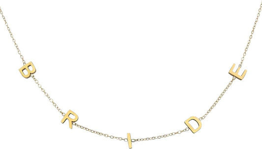 Bride Necklace - Bride To Be Gifts for Bachelorette 18K Gold Plated Necklace for Bachelorette Outfit Accessories