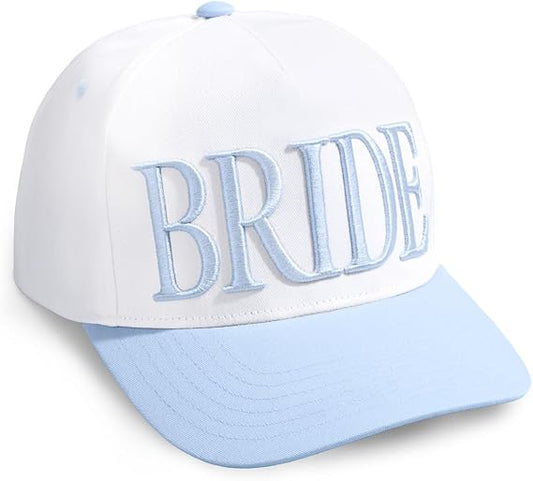 White + Blue Bride Trucker Hat | Bachelorette Accessory, Bridal Headwear, Bach Party Decorations, Bridesmaid Gift, Wedding Cap