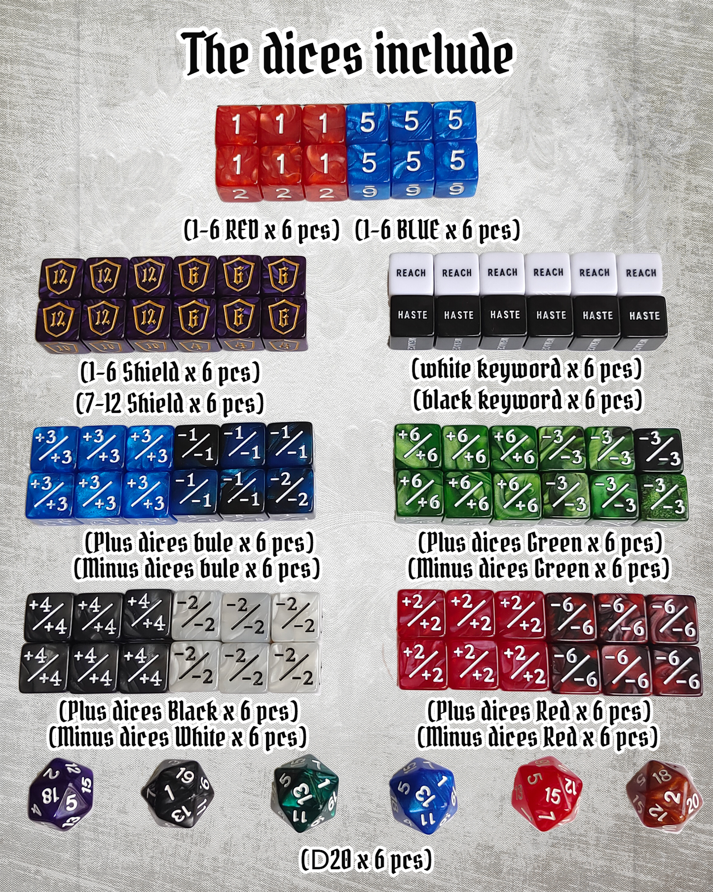 WIETUNV  MTG Dice Set 157 Pieces - D20 Spindown Life Counter with 60 Tokens for Magic The Gathering, Commander EDH Loyalty Counters, +1/+1 Counters, TCG Accessories with Storage Bags