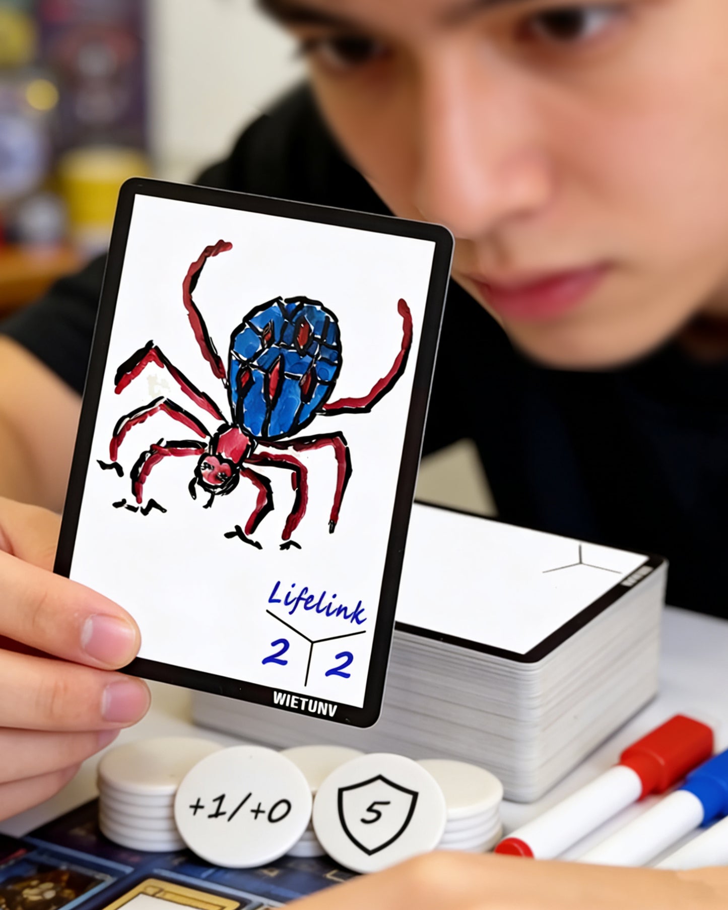Dry Erase MTG Tokens Set of 60 Cards – with 2pcs Erasers, Reversible Reusable Double-Sided Universal Tokens Proxy Card, MTG TCG