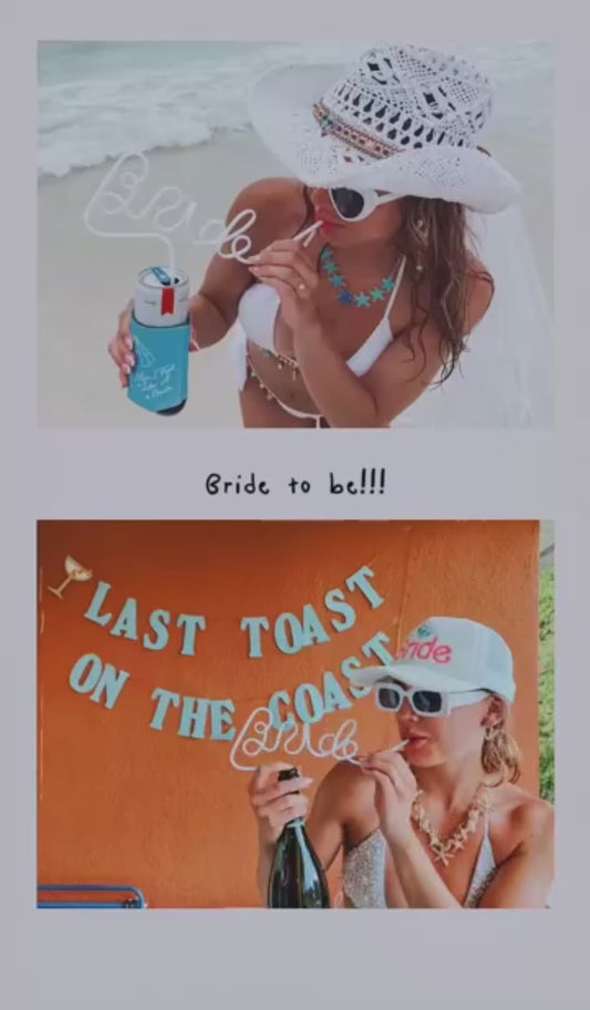 Bachelorette Party XL White Bride Straw | Bridal Shower Party Decorations | Bride to Be Gift